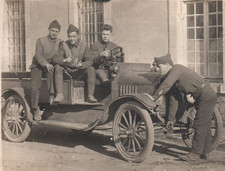 WWI US Army Soldiers Luxembourg Truck RPPC Real Photo Postcard picture