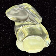 Vintage Art Glass Bunny Rabbit Paperweight Figure Glass Figurine 3”T 3”W picture