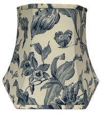 Hexagonal Blue White Toile Lamp Shade Lilies Butterfly Chinoserie Cottage 16x12” picture