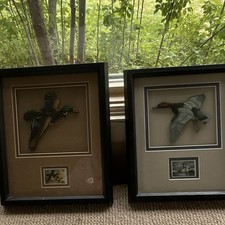 Ducks Unlimited 2008 and 2005  Shadow Box Wall Art Set of 2 w/ $5.00 STAMPS picture