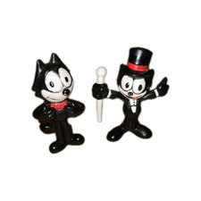 Vintage 1989 Applause Felix the Cat PVC Figures Lot Top Hat Tuxedo Bow Tie 2.5