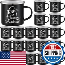Sliner 20 Pcs 12oz Enamel Coffee Mugs Black picture