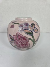 Vintage Ceramic Floral Vase, Made In Macua picture