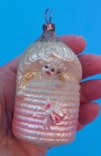Antique Rare Baby in a Beehive Bee German Glass Ornament picture