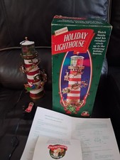 Vintage 1996 Mr. Christmas Holiday Lighthouse Animated Reindeer Santa In Box picture