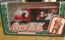 NIB VINTAGE 1993 ERTL COCA COLA DIE-CAST METAL BANK SANTA CLAUS CHRISTMAS TRUCK picture