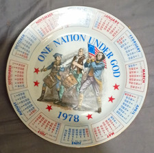 One Nation Under God 1978 Patriotic Calendar Collector Plate Round Decorative picture