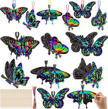 60 Pcs Day of the Dead Monarch Butterfly Scratch Craft Kit picture
