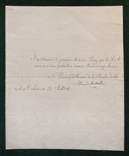 Duke de Blacas King Louis XVIII Tuileries Palace Rasez Meeting Signed Letter picture