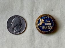 RARE Vintage Lone Ranger Safety Club Brass Pin - COBAKCO Bread Company picture