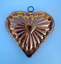Vintage Heart-Shaped Silver Metal Jello Hold Pan w/ Hanging Ring 8 in picture