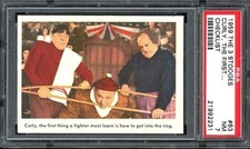 1959 Fleer 3 Stooges 63 Curly, The First...( CHECKLIST ).  PSA 7 NM.  (TX2231). picture