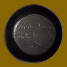 Vintage Santa Clara Pueblo Blackware Pottery Bowl Signed Martha Mirabal 1980s picture