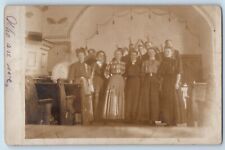 Annandale Minnesota MN Postcard RPPC Photo Church Interior Man And Woman 1909 picture