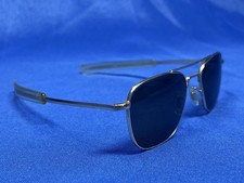American Optical Military AO 12K Gold GF 5 1/2 Aviator Pilot Sunglasses Vintage picture