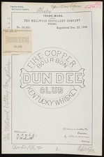 Mellwood Distillery Co Louisville KY 1896 Dundee Club Whisky Trademark picture