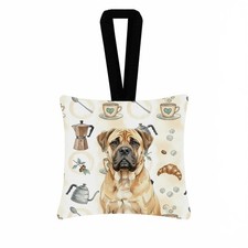 Caroline's Treasures Bullmastiff Coffee Bar Hanging Square Fabric Ornament picture