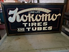 Kokomo Tire And Tube Tin Punched Painted Sign,Not Porcelain Gas And Oil picture