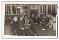 c1940's Family Dining Room Interior Wine Bremen Germany RPPC Photo Postcard picture