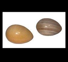 Vintage 2 Alabaster Eggs ￼stone marble fun picture