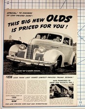 1939 Oldsmobile 60 Sedan Vintage Car Advertisement Print Ad GM picture