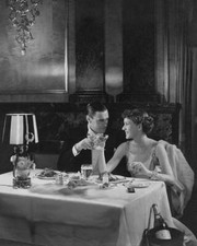 Colin Clive Rose Hobart at table in Empire Ball Room of Waldorf 1930s Old Photo picture