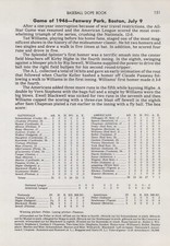 1946 MLB All Star Baseball Game  Fenway Park - Box Score Page Article from 1977 picture