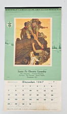 1947 VINTAGE BOY SCOUTS CALENDAR ARTIST NORMAN ROCKWELL Pages removed, Torn picture