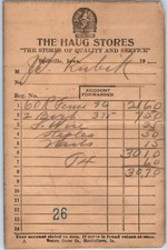 c1930s Spillville Iowa The Haug Stores Receipt Jack Sprat Grocery Marshalltown picture