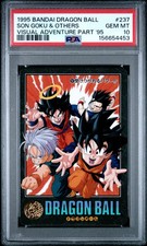 1995 BANDAI DRAGON BALL VISUAL ADVENTURE PART '95 #237 SON GOKU & OTHERS PSA 10 picture