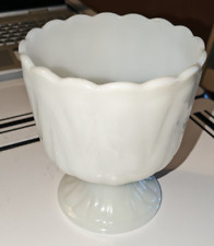 Vintage White Milk Glass Pedestal Dish - 5.75 x 4.5 x 3.5 picture