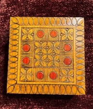 Vintage Polish Carved Wooden Trinket Box picture