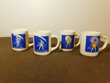 VINTAGE KITCHEN SET OF 4 MORTON SALT CERAMIC COFFEE MUGS NEW IN BOX picture