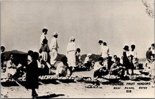 Vintage Real Photo Postcard: Roadside Fruit Vendors Near Pusan, Korea picture