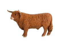 Scottish Highland Bull Figurine Shaggy Brown Cattle Figure Ranch Country picture