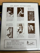 VINTAGE BASEBALL BABE RUTH Fro-Joy Ice Cream Uncut  sheet Replica picture