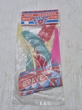 Vintage 1960s 1970s Indian Headdress Brave Chief Dime Store Toy Native American picture