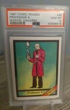 POP 1: 1987 COMIC IMAGES MARVEL UNIVERSE SERIES 1 PROFESSOR X PSA 10 #65 SMOKING picture