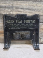 Antique 20s-30s Seger Coal & Coke Chicago Metal Advertising Broom & Brush Holder picture