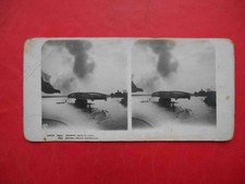 Riga Latvia 1910-th Bridge. Automatic passage of ships. Stereo photography picture