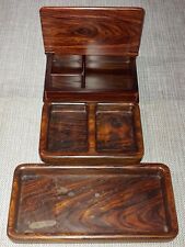 高山紫檀木红木文盘珠宝盒 Antique Mountain Top Zitan Rosewood Trinket Box Candy Tray Plates picture