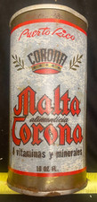 PUERTO RICO, Vintage, MALTA CORONA, Steel Can, Pre-owned / used picture
