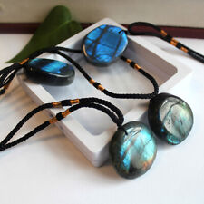 Delicate Natural Labradorite Pendant Crystal Necklace Healing Stone Necklace US picture