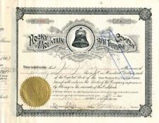 Rocky Mountain Bell Telephone Co. - Utah Territory Telephone Stock Certificate - picture