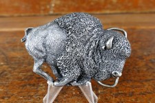 Vintage 1980 Bergamot Brass Works Buffalo Belt Buckle 3D American Bison USA picture