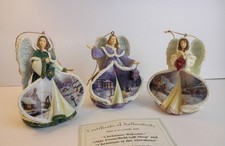 Bradford Editions  Thomas Kincade Winter Angels of Light 8th Issue COA Set of 3  picture