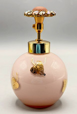 Vintage DeVilbiss 750-38 Pink Opaline Glass Perfume Atomizer Gold Leaf Decor picture