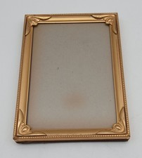 vtg Mid-Century Gold Brass Picture Frame -Ornate Art Deco Corners 5
