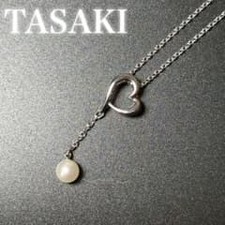 Tasaki Pearl Heart Necklace 925 Silver Authentic Certified picture