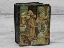 Ukrainian Lacquer Box Art Painting School Handmade Jewelry Trinket Box picture